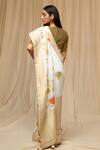 Shop_Masaba_Ivory Silk Popsicle Jacquard Saree_at_Aza_Fashions