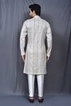 Shop_Adara Khan_Multi Color Kurta: Cotton Embroidered Sequin Work Set For Men_at_Aza_Fashions