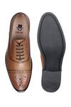 Shop_Hats Off Accessories_Brown Genuine Leather Pointed Toe Oxford Shoes_at_Aza_Fashions