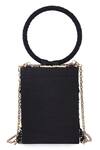 Shop_The Purple Sack_Black Embroidery Stone Clutch _at_Aza_Fashions
