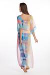 Shop_Kai Resortwear_Blue Georgette Geometric One Shoulder Pop Kaftan Cover Up For Women_at_Aza_Fashions