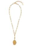 Shop_Mnsh_Gold Plated Libra Zodiac Charm Long Pendant Necklace_at_Aza_Fashions