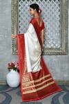 Shop_Nazaakat by Samara Singh_Off White Silk Blend Floral And Tree Print Saree_at_Aza_Fashions