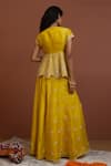Shop Neha Poddar Yellow Jacket Organza Embroidery Dori Round Chevron And Sharara Set at Aza Fashions Shop_Neha Poddar_Yellow Jacket Organza Embroidery Dori Round Chevron And Sharara Set _at_Aza_Fashions