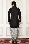 Shop_Arihant Rai Sinha_Black Dupion Silk Printed Floral Solid Kurta And Grey Dhoti Pant Set_at_Aza_Fashions