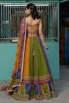 Shop_Irrau By Samir Mantri_Multi Color Georgette, Net Sequins, Cut Work, Mughal Print Panelled Lehenga Set _at_Aza_Fashions