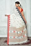 Shop_Samyukta Singhania_White Pure Cotton Woven Geometric Saree _at_Aza_Fashions