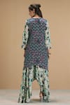 Shop_AFFROZ_Green Viscose Crepe Print Floral Abstract V Neck Kurta And Flared Pant Set _at_Aza_Fashions