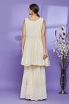 Shop_Samyukta Singhania_Cream Faux Georgette Embroidered Geometrical Floral Kurta Sharara Set For Women_at_Aza_Fashions