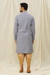 Shop_Aryavir Malhotra_Grey Handloom Cotton Printed Digital Kurta _at_Aza_Fashions