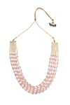 Shop_Saga Jewels_Pink Pearl And Beads Multi-layered Necklace _at_Aza_Fashions