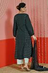 Shop Myaara Black Cotton Keyhole Neck Geometric Woven Pattern Kurta With Pant at Aza Fashions Shop_Myaara_Black Cotton Keyhole Neck Geometric Woven Pattern Kurta With Pant _at_Aza_Fashions