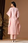 Shop Abbaran Pink Cotton Round Neck Floret Print Kaftan And Palazzo Set at Aza Fashions Shop_Abbaran_Pink Cotton Round Neck Floret Print Kaftan And Palazzo Set _at_Aza_Fashions