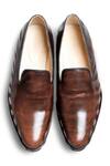 Shop_Dmodot_Brown Leather Motivo Chocro Loafers_at_Aza_Fashions