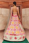 Shop_Aditi Gupta_Pink Banarasi Embroidery Zardozi Chanderi Meenakari Work Lehenga Set  _at_Aza_Fashions