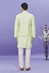 Shop_Arihant Rai Sinha_Green Silk Embroidery Pista Long Bundi _at_Aza_Fashions
