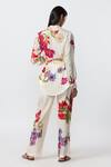 Shop_Saaksha & Kinni_Ivory Silk Embroidery Collared Floral Print Jacket _at_Aza_Fashions