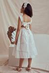 Shop_The Right Cut_White Linen, Cotton Coraline Tiered Dress_at_Aza_Fashions