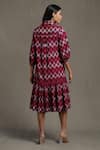 Shop_Ritu Kumar_Purple Cotton Self Work High Neck Pleated And Ruffled Hem Dress _at_Aza_Fashions