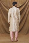Shop_Arihant Rai Sinha_Cream Jacquard, , Chanderi Embroidery Geometric Pattern Kurta Set _at_Aza_Fashions
