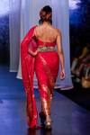 Shop_Anand Kabra_Red Chiffon And Dupion Embroidery Sequin & Saree With Strappy Blouse  _at_Aza_Fashions