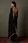 Shop_RI.Ritu Kumar_Black Silk Embroidery Zardozi And Mukaish Ananya Saree With Blouse _at_Aza_Fashions