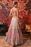 Shop_Moledro_Purple Lehenga Zari Brocade Alora Embroidered Bridal Set With Applique Blouse _at_Aza_Fashions