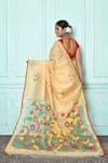 Shop_Samyukta Singhania_Beige Matka Silk Woven Floral Pattern Jamdani Saree _at_Aza_Fashions