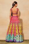 Shop_Diyarajvvir_Fuchsia Cotton, Silk, Linen Cut Work, Floral And Geometric Pattern Lehenga Set _at_Aza_Fashions
