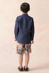 Shop_Thetaa_Blue Linen Printed Abstract Solid Shirt With Shorts _at_Aza_Fashions