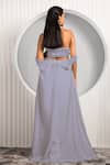 Shop_Jade By Ashima_Purple Crepe Beads, Pearls Square Neck, Halter Fennel Embroidered Shrug Pant Set _at_Aza_Fashions