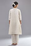 Shop_KORA_Off White Kurta And Dupatta  Cotton Chanderi Straight Pant Set  _at_Aza_Fashions