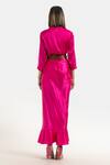 Shop_431-88 by Shweta Kapur_Fuchsia Silk Satin Plain Ruffled Sunday Skirt  _at_Aza_Fashions