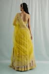 Shop_Surbhi Gupta_Yellow Lehenga Georgette Printed Geometric Sweetheart Neck Set _at_Aza_Fashions
