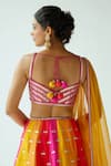 Shop_PRIYAL PRAKASH_Pink Lehenga Raw Silk Embroidered Zari And Sequin Work Sweetheart Panelled Set _at_Aza_Fashions