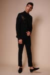 Shop_Tisa - Men_Black Tuxedo And Trousers- Viscose Polyester Embroidery Cutdana Set  _at_Aza_Fashions