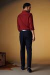 Shop_S&N by Shantnu Nikhil_Maroon Suiting Plain Placement Embroidered Shirt _at_Aza_Fashions