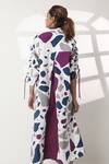 Shop_Studio Moda India_Blue 100% Cotton Printed Terrazo Collared Neck And Shirt Dress  _at_Aza_Fashions