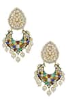 Shop_Tizora_Multi Color Kundan Stone Embellished Chandbalis _at_Aza_Fashions