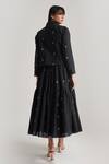 Buy Black Handwoven Jamdani (100% Cotton) Queens Tiered Jacket Set For ...
