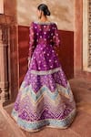 Shop_Aditi Gupta_Purple Lehenga Silk And Embroidered Patola Pattern Set  _at_Aza_Fashions