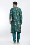 Shop_Samant Chauhan_Green Cotton Silk Printed Florette Bundi And Kurta Set_at_Aza_Fashions