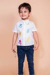 Shop_Toplove_White Cotton Embroidery Baby Shark Shirt _at_Aza_Fashions