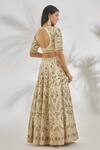 Vandana Sethi_Ivory , Organza Zari, Zardozi Paisley Embroidered Bridal Lehenga Set _Online_at_Aza_Fashions