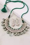 Shop_Joules by Radhika_Antique Kundan Polki Necklace Jewellery Set_at_Aza_Fashions