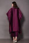 Shop Vara By Vibha N Priti Purple Silk, Chanderi Embroidery, Beads V-neck Kaftan And Pant Set at Aza Fashions Shop_Vara By Vibha N Priti_Purple Silk, Chanderi Embroidery, Beads V-neck Kaftan And Pant Set _at_Aza_Fashions
