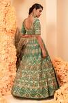 Shop_Adi By Aditya Khandelwl_Green Crepe, Organza Diamonds, Sequins Applique Embroidered Bridal Lehenga Set _at_Aza_Fashions
