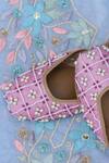 Shop_Cilwana Studio_Pink Pearl Embroidered Juttis _at_Aza_Fashions