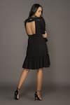 Shop_Deepika Arora_Black Ruffle Bottom Backless Dress_at_Aza_Fashions