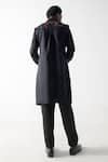 Shop_Jatin Malik_Black Modal, Rayon Embroidery Hand Overcoat With Kurta Set _at_Aza_Fashions
